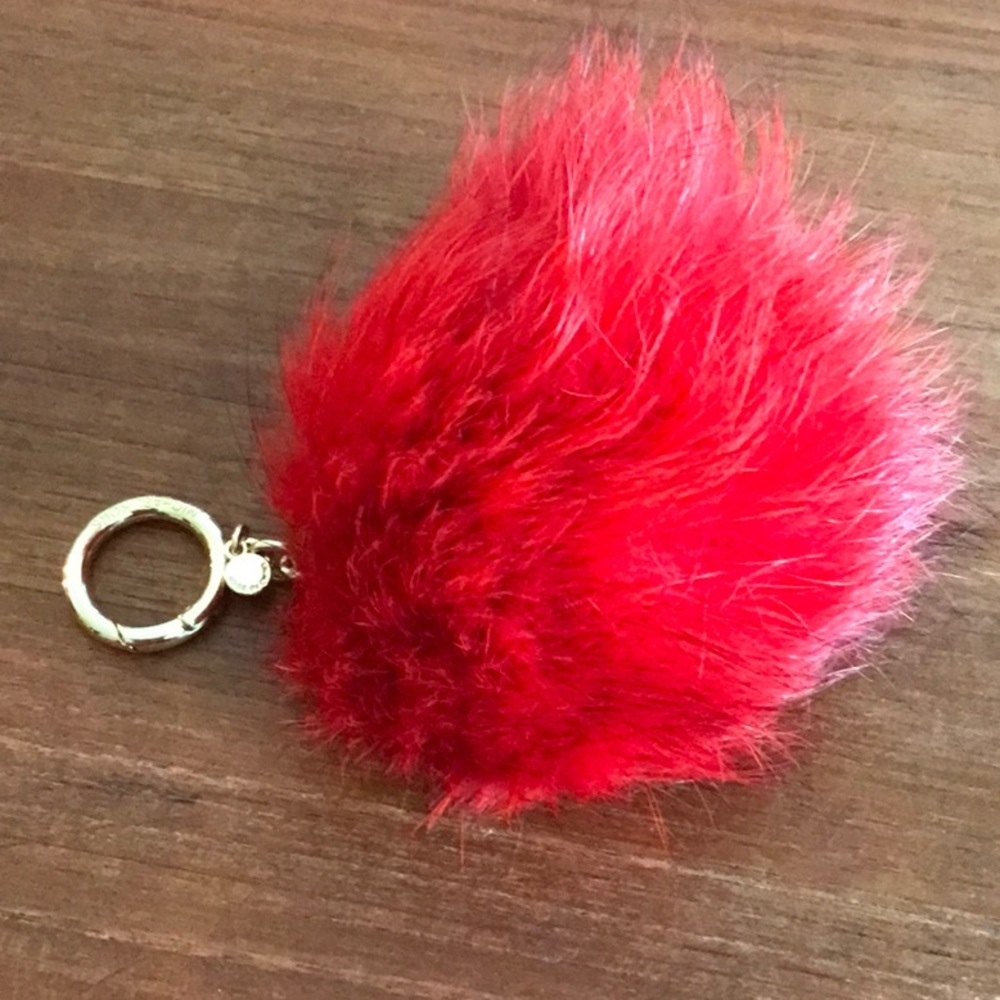 MK MICHAEL KORS GENUINE FUR BAG POM RED